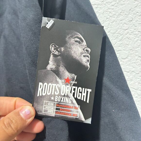 NWT Roots of Fight Ali Ro Large  Cardigan Jacket Black Long Sleeve Front Pocket - Picture 10 of 12